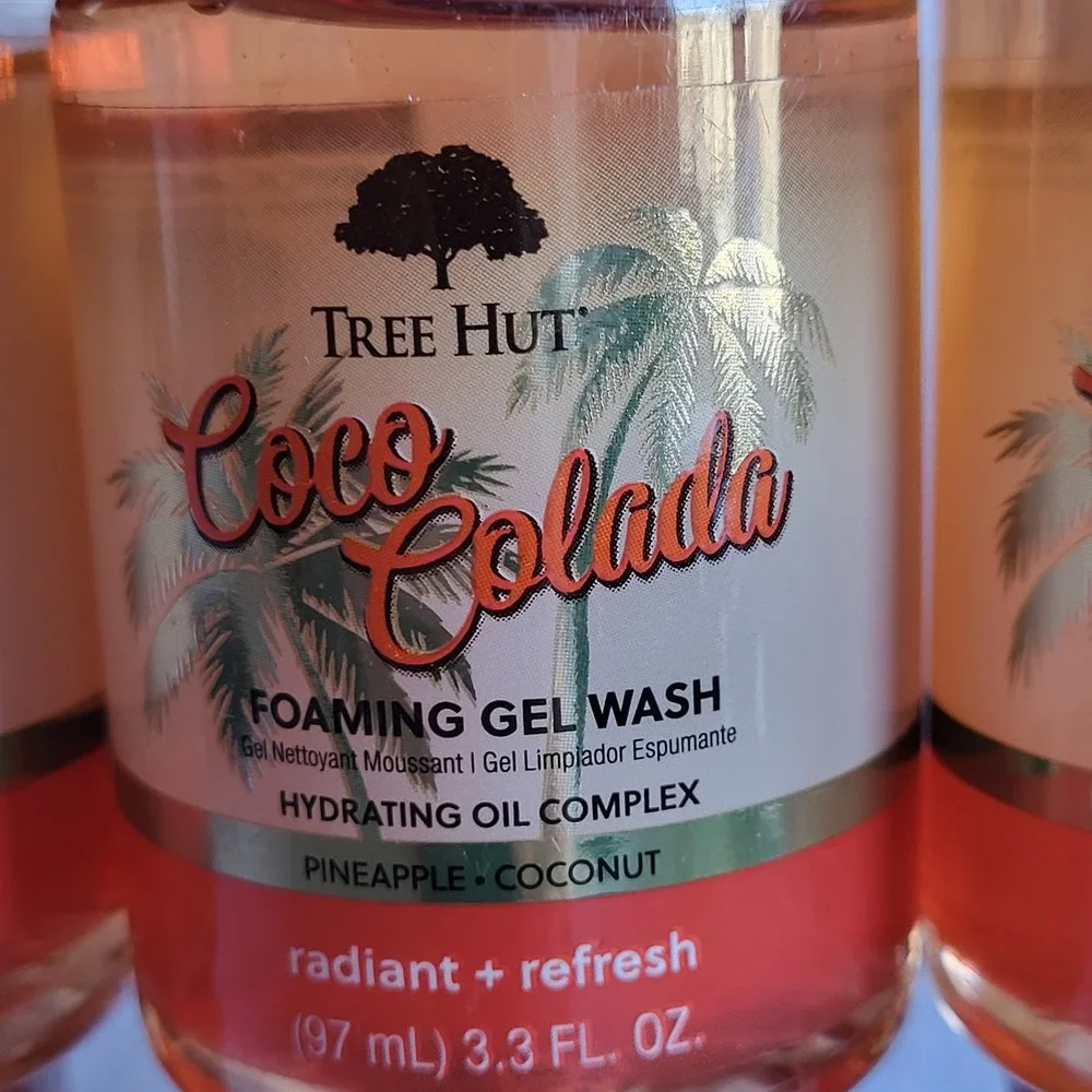 Tree‎ Hut 4 pc Coco Colada Foaming Gel Wash Lot Vegan Pineappple Coconut New